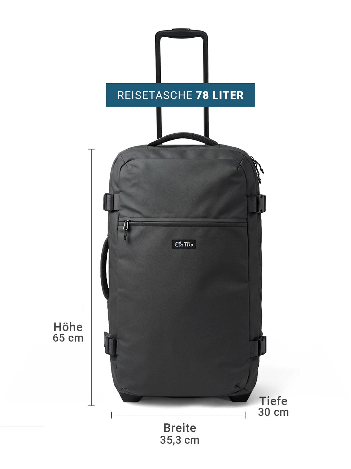 Ela Mo™ Reisetasche mit Rollen 78 Liter | Slate (Coated)