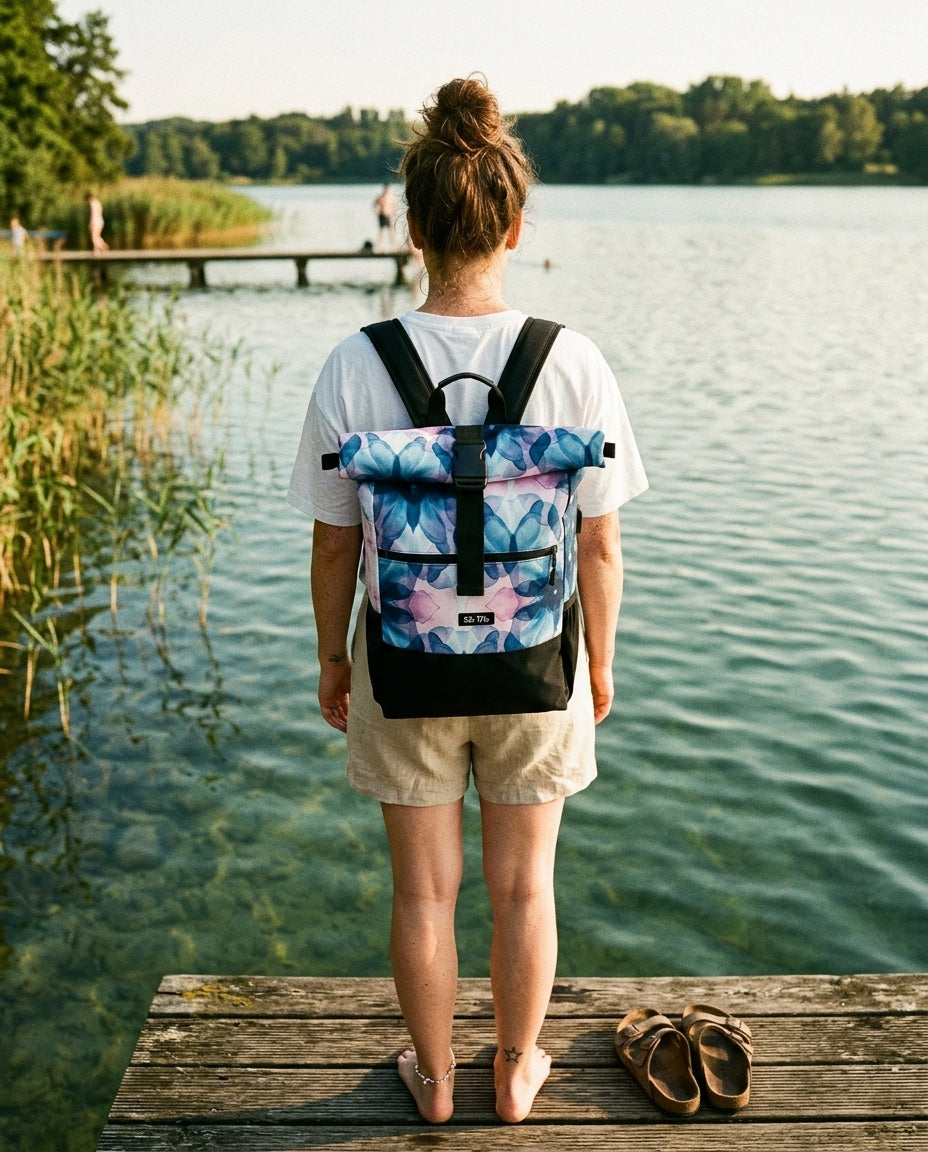 Ela Mo™ Rolltop Rucksack | Aqua